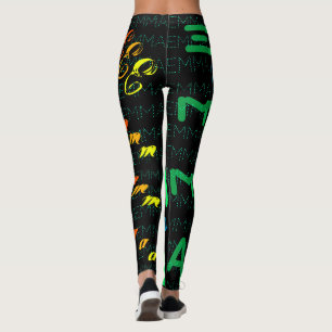 Nom de répétition personnalisé 4 lettres Leggings