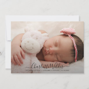 Nom de script adorable Faire-part de naissance pho