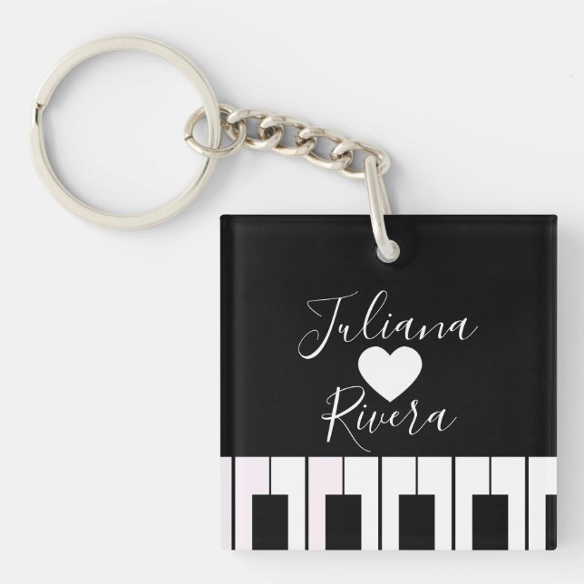 Nom de script au piano et au cœur   (Devant)