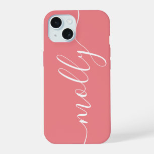 Nom de Script Calligraphique Rose Corail Tendance