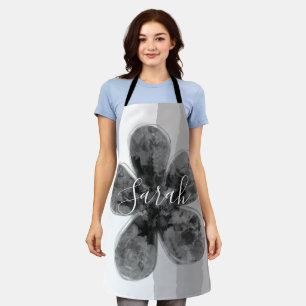 Nom de signature personnalisé noir Tablier Floral 