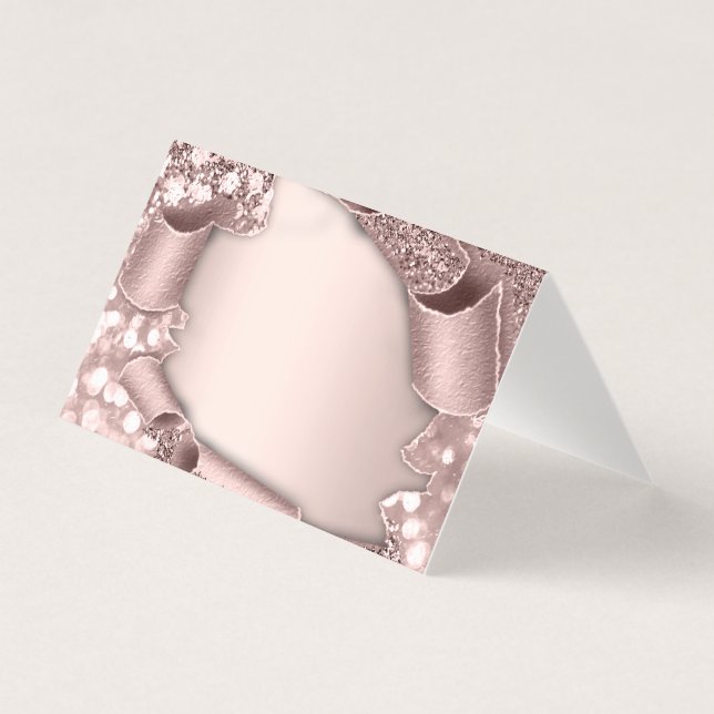 Nom de table Balise Rose Glam Parties scintillant  (Front)