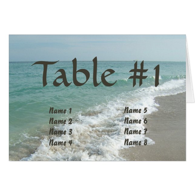 Nom de table de mariage de destination personnalis (Devant Horizontal)