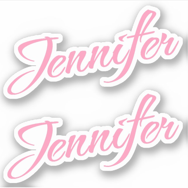 Nom décoratif Jennifer en rose x2 Sticker (Devant)