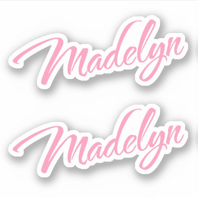 Nom décoratif Madelyn en rose x2 Sticker (Devant)