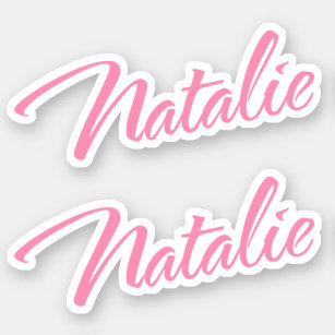 Nom décoratif Natalie en Sticker rose x2
