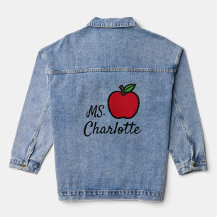 Nom d'enseignant personnalisé Pomme Rouge Quart