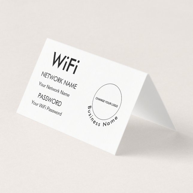 Nom d'entreprise personnalisé Détails et logo Wifi (Front)