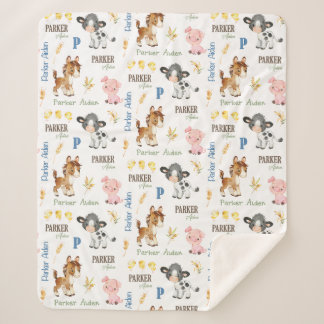 Nom des animaux de ferme Couverture de répétition 