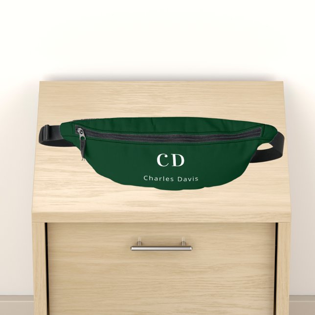 Nom des initiales du monogramme blanc vert émeraud (Créateur téléchargé)