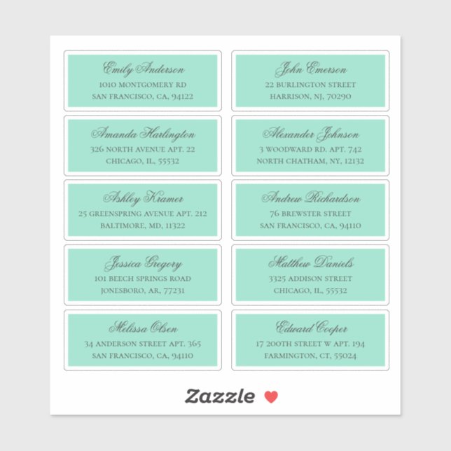 Nom des invités de la marque adresse. étiquettes m (Feuille)