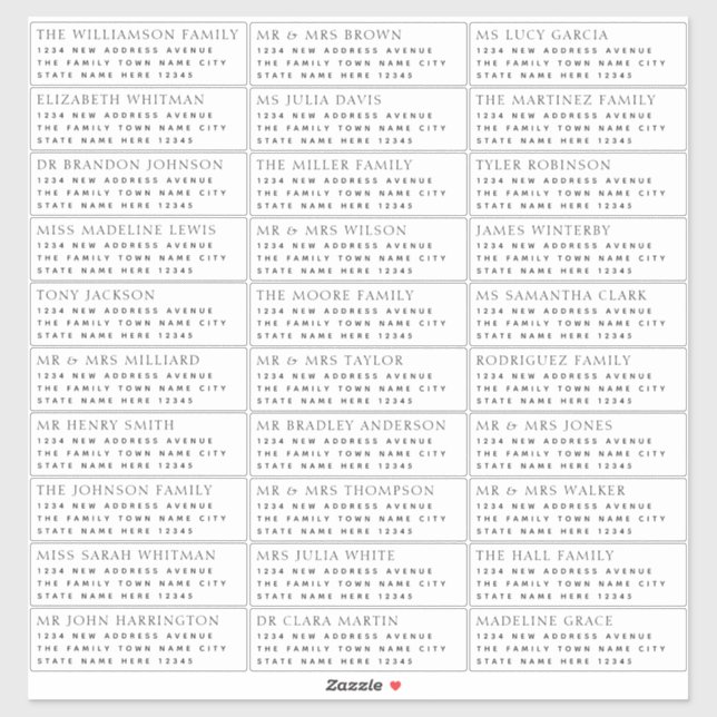 Nom d'invité moderne et Étiquette de adresse (Feuille)