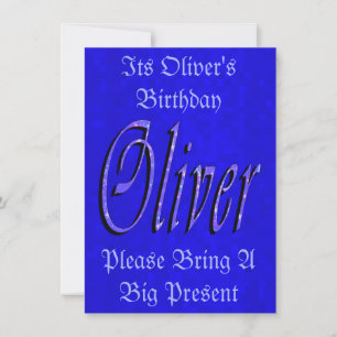 Nom d'Oliver, Logo Invitation d'anniversaire.