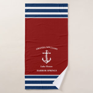 Nom du bateau Ancre Ensemble de serviettes de bain