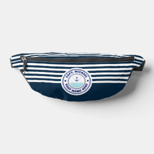 Nom du bateau du capitaine Ancre marine Bleu blanc