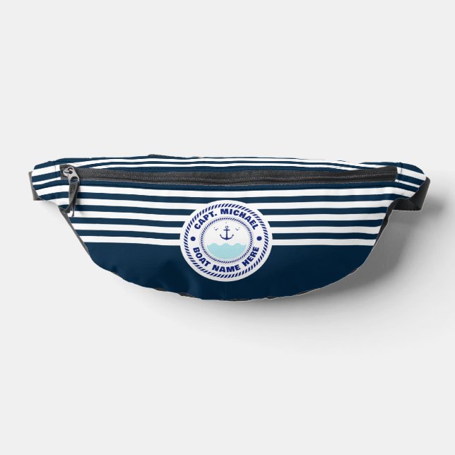 Nom du bateau du capitaine Ancre marine Bleu blanc (Poser)