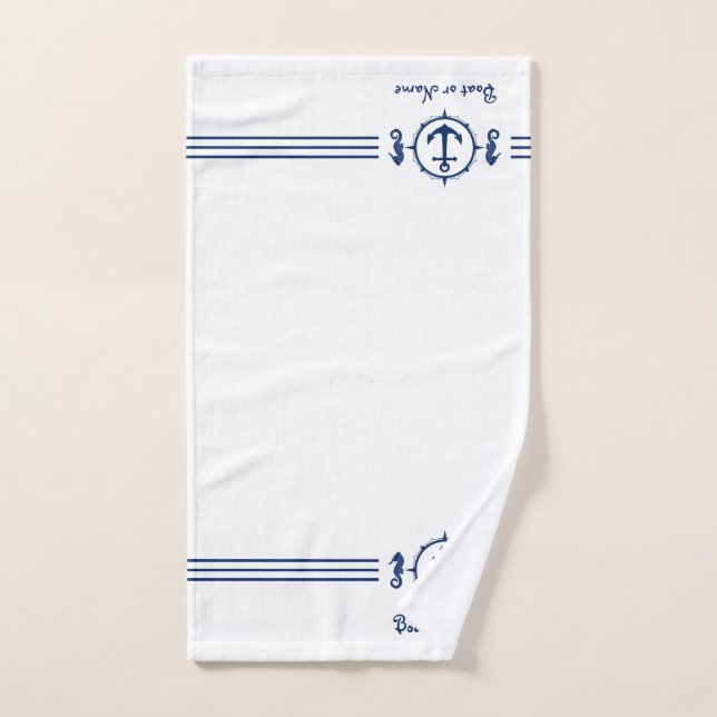 Nom du bateau Seahorse Ancre serviette à main sh0b (Serviette à main)