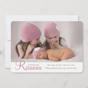 Nom du bébé Faire-part de naissance photo