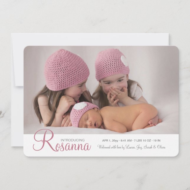 Nom du bébé Faire-part de naissance photo (Devant)