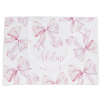 Nom du bébé Sac cadeau Pink Bow