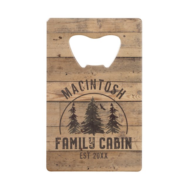 Nom du Cabine de famille Rustic Wood Personnalisé (Devant)