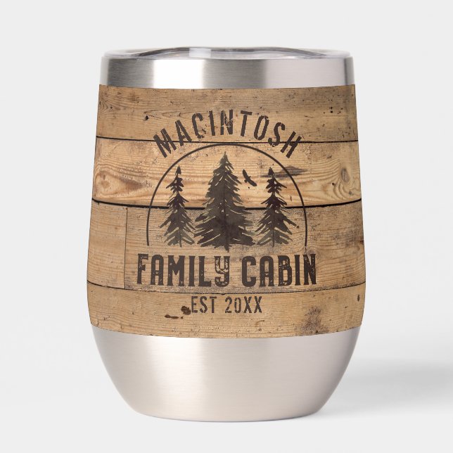 Nom du Cabine de famille Rustic Wood Personnalisé (Arrière)