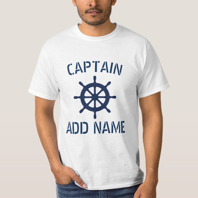 Nom du capitaine de bateau personnalisé t-shirts d (Devant)