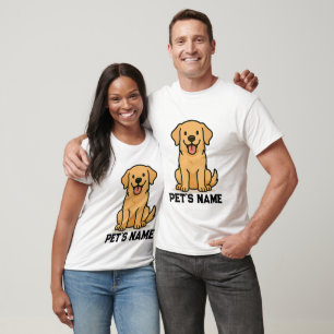 Nom du chien T-shirt rétrificateur doré personnali