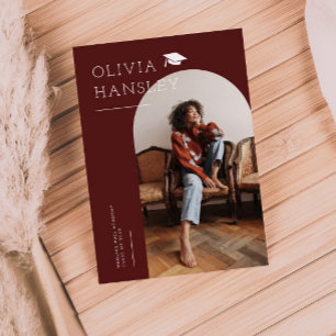 Nom du diplômé Faire-part d'études Red Arch