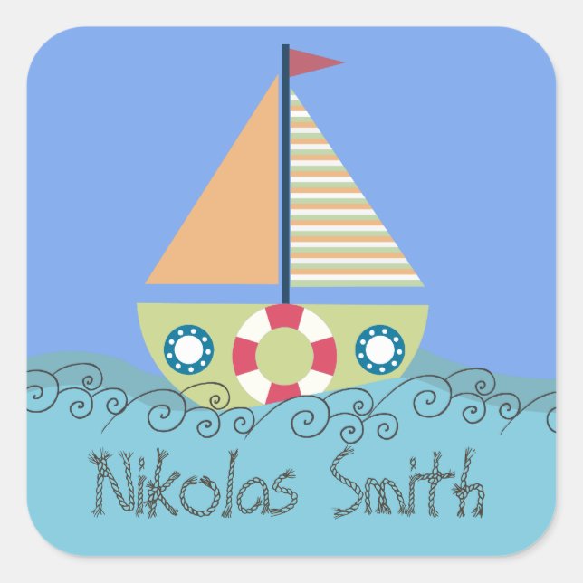 Nom du garçon Nom personnalisé Sticker Étiquette (Devant)