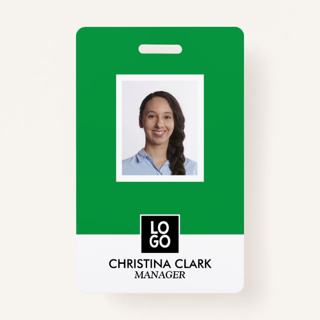 Nom du logo photo personnalisé de l'employé Badge  (Devant)