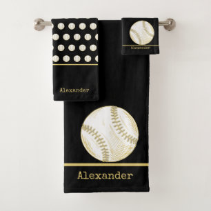 Nom du monogramme Baseball Gold Black 
