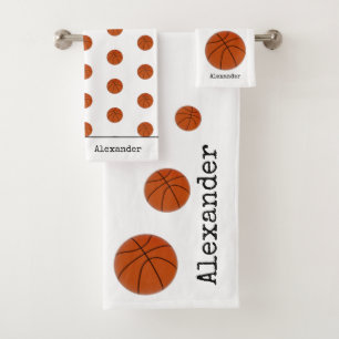 Nom du monogramme Basketball Orange en blanc