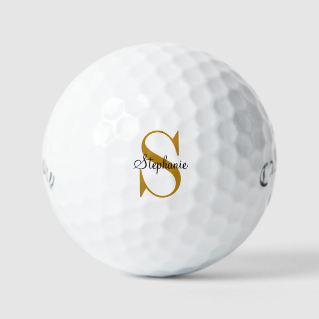 Nom du monogramme d'or personnalisé Première balle (Recto)