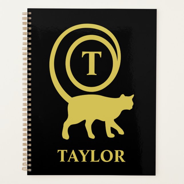 Nom du monogramme Kitty initial Chat Lover Black G (Devant)