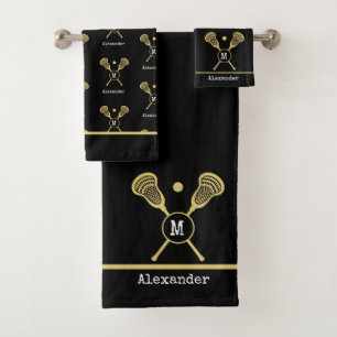 Nom du monogramme Lacrosse Gold Black