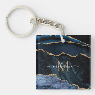 Nom du monogramme Marine Porte - clé en marbre ble