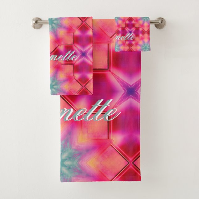 Nom du monogramme Motif couleur bleu étoile | (En situation)