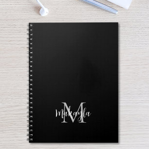 Nom du monogramme personnalisé Carnet noir
