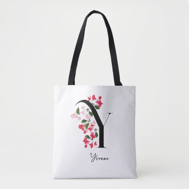Nom du monogramme personnalisé Sac fourre-tout - L (Devant)