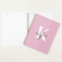 Nom du monogramme personnel rose moderne -