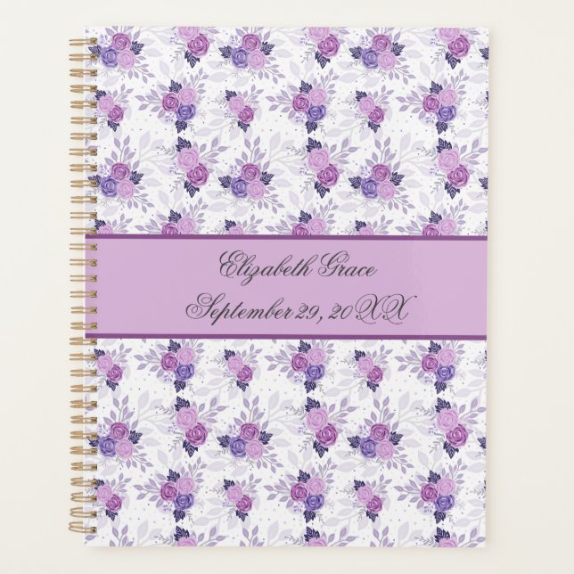 Nom du monogramme Purple rose Floral Baby Daily (Devant)