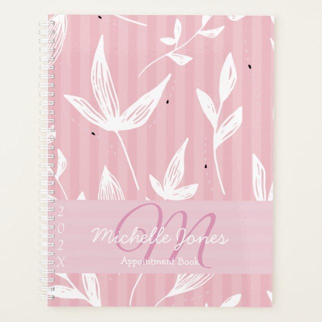 Nom du monogramme Rendez-vous Livre blanc rose (Devant)