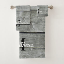 Nom du monogramme rustique du pays gris personnali