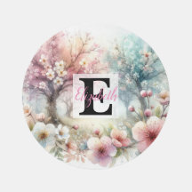 Nom du monogramme sur l'aquarelle Fleurs en pastel