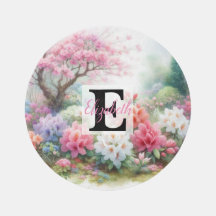 Nom du monogramme sur l'aquarelle Fleurs en pastel