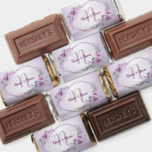 Nom du monogramme Violet Floral Rose violet pourpr