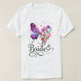 Nom du papillon floral de mariée Boho T-shirt