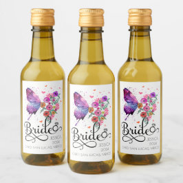 Nom du papillon floral du jeune Étiquette de vin M