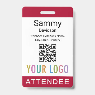 Nom du participant Badge QR Code Événement Logo Ro